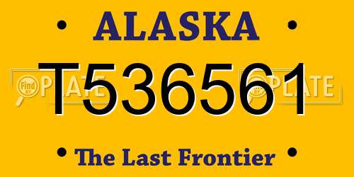T536561 Alaska License Plate