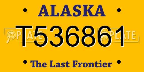 T536861 Alaska License Plate