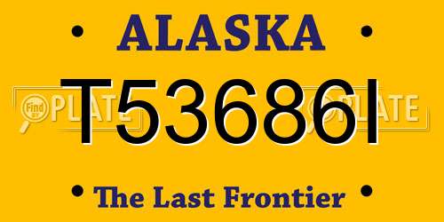 T53686I Alaska License Plate