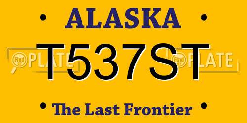 T537ST Alaska License Plate