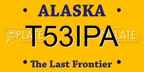 T53IPA Alaska License Plate