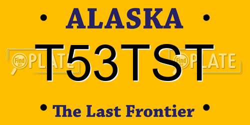 T53TST Alaska License Plate