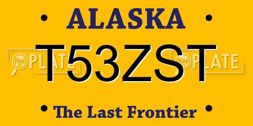 T53ZST Alaska License Plate