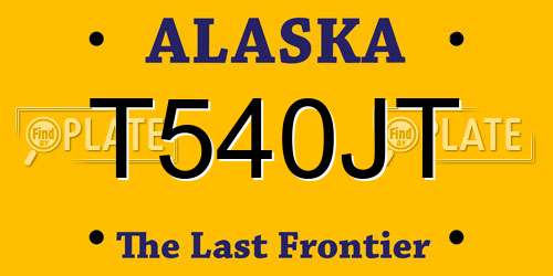 T540JT Alaska License Plate