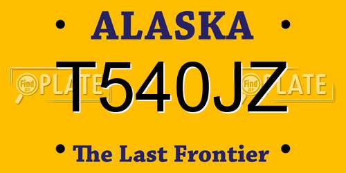 T540JZ Alaska License Plate