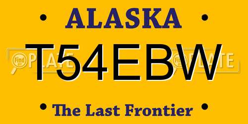 T54EBW Alaska License Plate