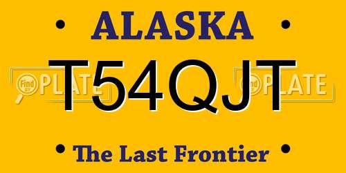 T54QJT Alaska License Plate