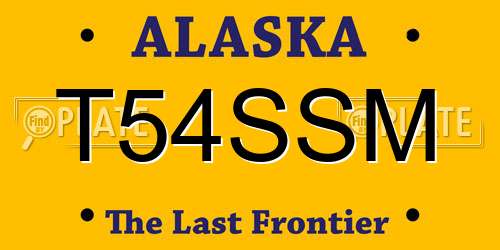 T54SSM Alaska License Plate