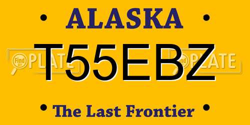 T55EBZ Alaska License Plate