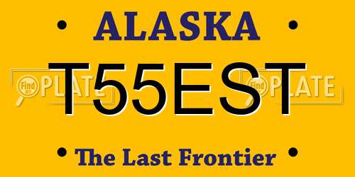 T55EST Alaska License Plate