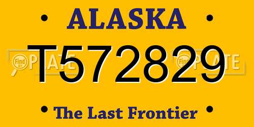 T572829 Alaska License Plate