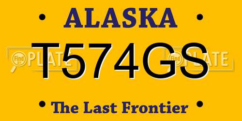 T574GS Alaska License Plate