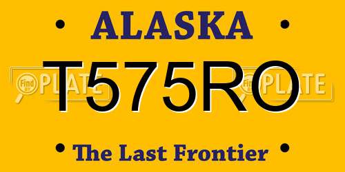 T575RO Alaska License Plate