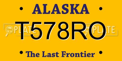 T578RO Alaska License Plate