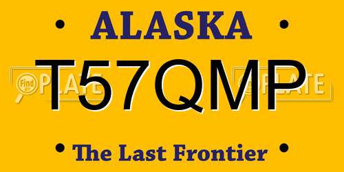 T57QMP Alaska License Plate
