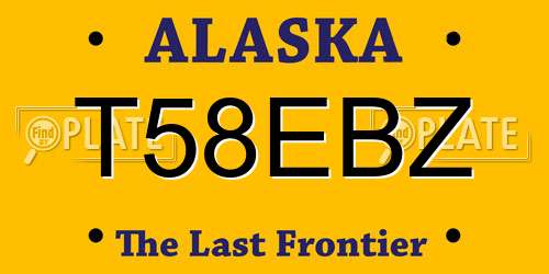 T58EBZ Alaska License Plate