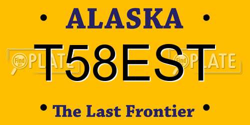 T58EST Alaska License Plate