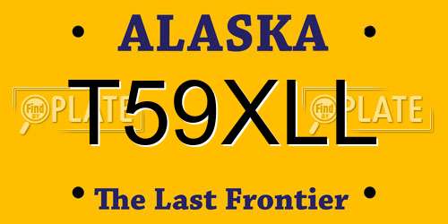 T59XLL Alaska License Plate