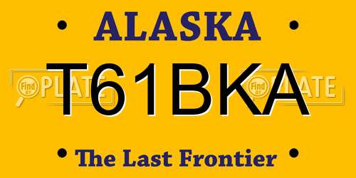 T61BKA Alaska License Plate