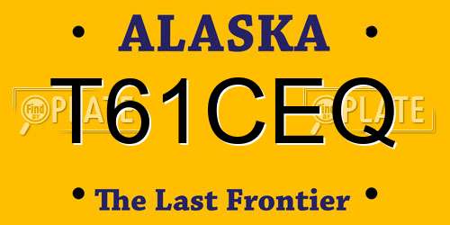 T61CEQ Alaska License Plate