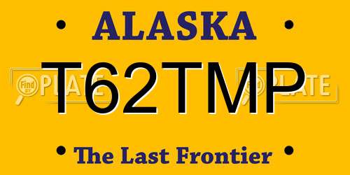 T62TMP Alaska License Plate