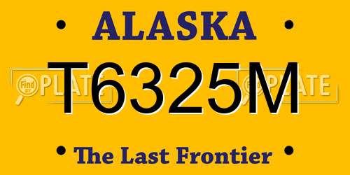 T6325M Alaska License Plate