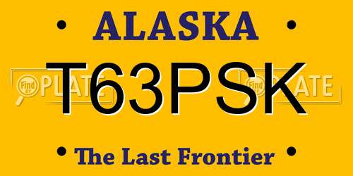 T63PSK Alaska License Plate