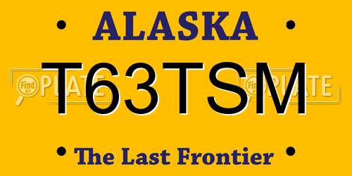 T63TSM Alaska License Plate