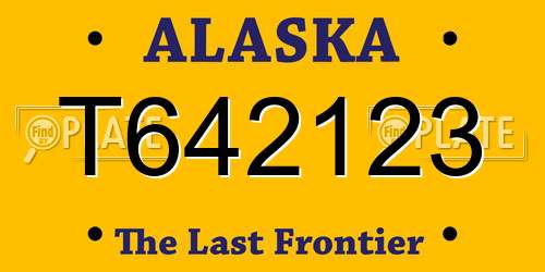 T642123 Alaska License Plate