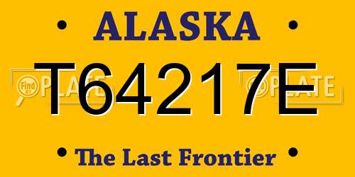 T64217E Alaska License Plate