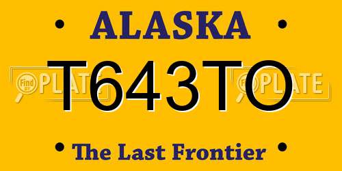 T643TO Alaska License Plate