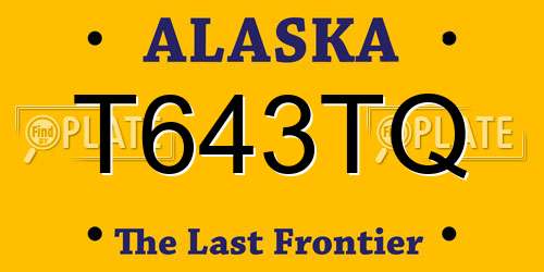 T643TQ Alaska License Plate