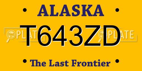 T643ZD Alaska License Plate
