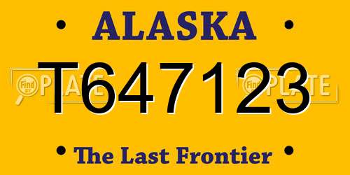 T647123 Alaska License Plate