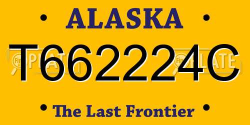 T662224C Alaska License Plate