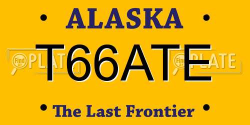 T66ATE Alaska License Plate