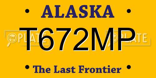 T672MP Alaska License Plate