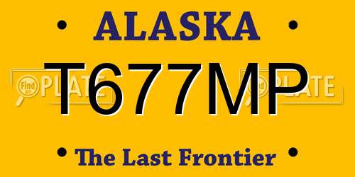 T677MP Alaska License Plate