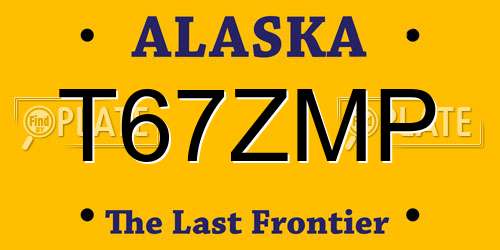 T67ZMP Alaska License Plate