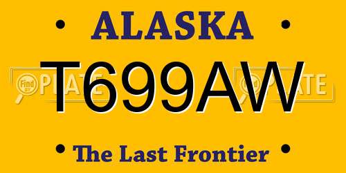 T699AW Alaska License Plate