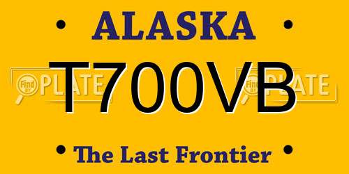 T700VB Alaska License Plate