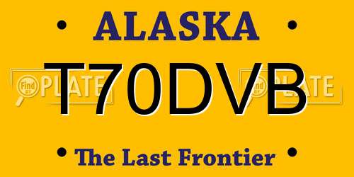 T70DVB Alaska License Plate
