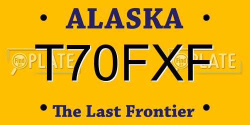 T70FXF Alaska License Plate