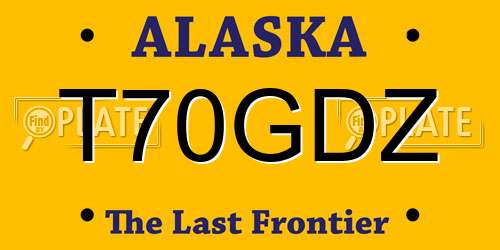 T70GDZ Alaska License Plate