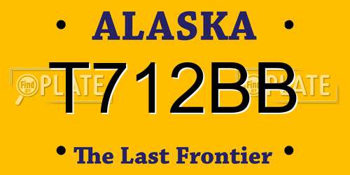 T712BB Alaska License Plate