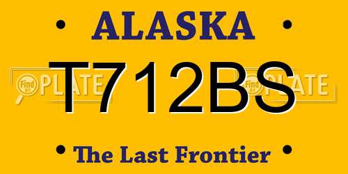T712BS Alaska License Plate
