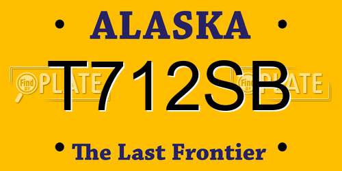 T712SB Alaska License Plate