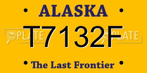 T7132F Alaska License Plate