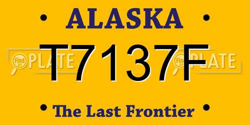 T7137F Alaska License Plate