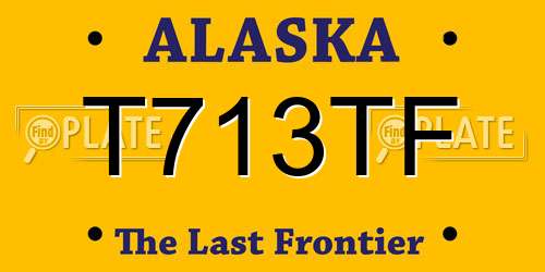T713TF Alaska License Plate